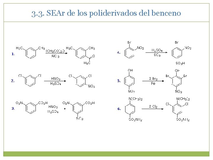 3. 3. SEAr de los poliderivados del benceno 