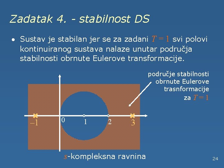 Zadatak 4. - stabilnost DS · Sustav je stabilan jer se za zadani T