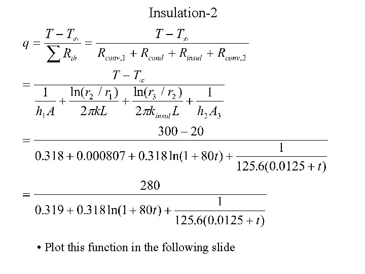 Insulation-2 • Plot this function in the following slide 