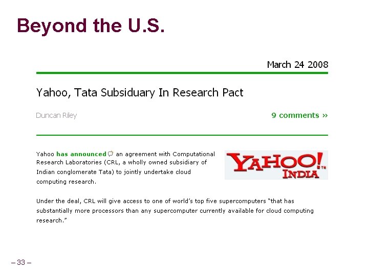 Beyond the U. S. – 33 – 