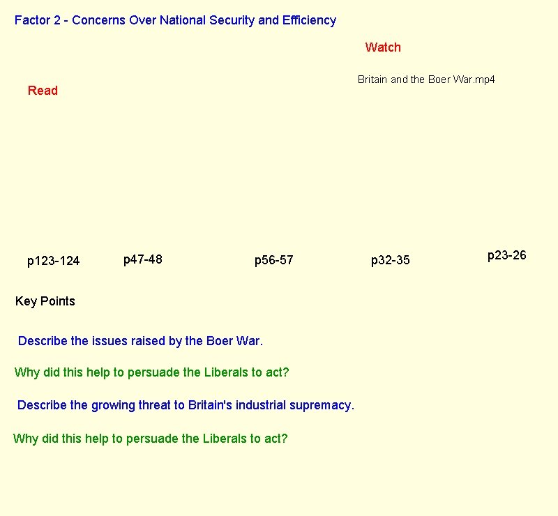 Factor 2 - Concerns Over National Security and Efficiency Watch Britain and the Boer