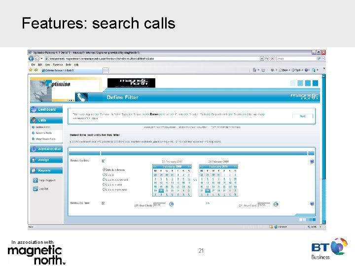 Features: search calls In association with 21 