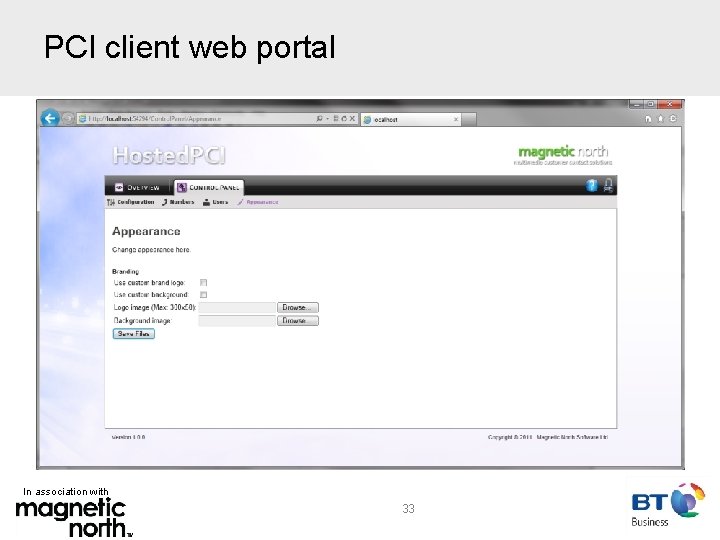 PCI client web portal In association with 33 
