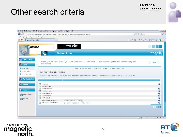 Terrence Team Leader Other search criteria In association with 53 