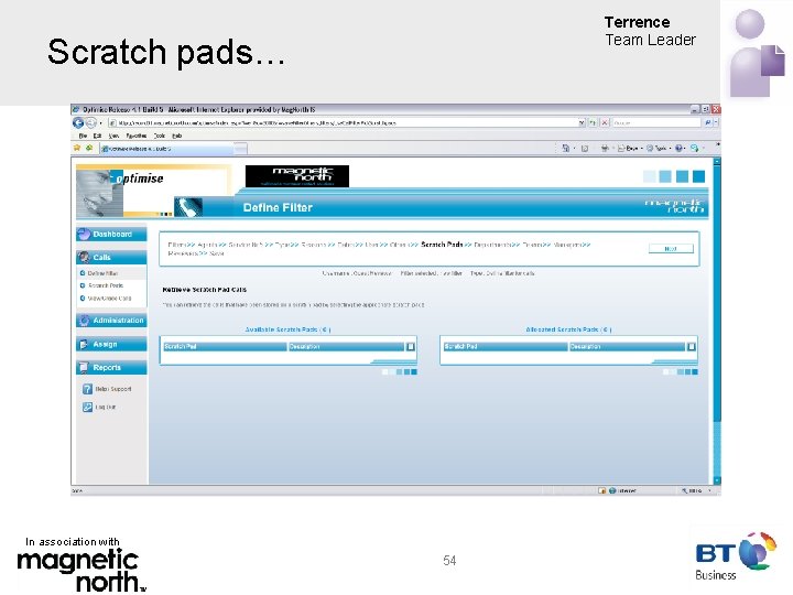 Terrence Team Leader Scratch pads… In association with 54 