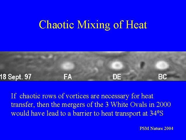Chaotic Mixing of Heat If chaotic rows of vortices are necessary for heat transfer,