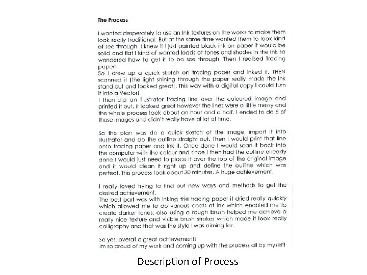 Description of Process 