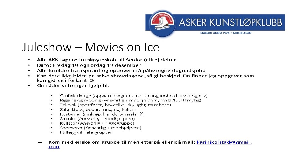 Juleshow – Movies on Ice 