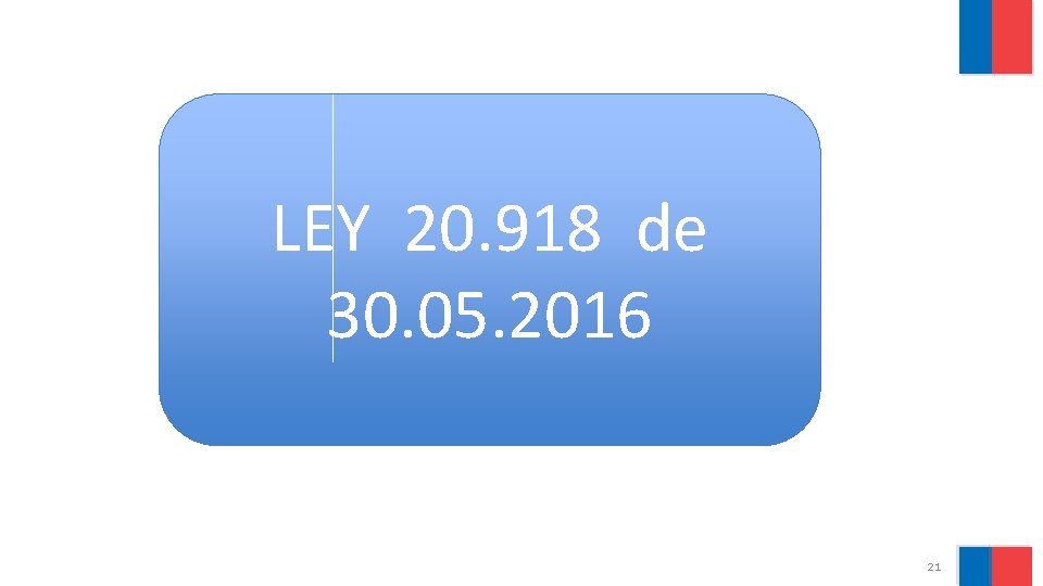 LEY 20. 918 de 30. 05. 2016 21 