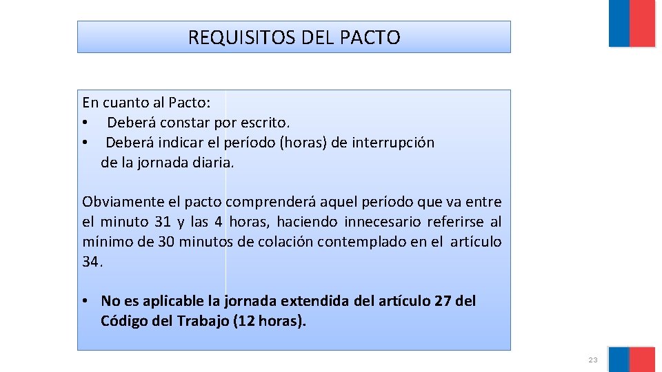 REQUISITOS DEL PACTO En cuanto al Pacto: • Deberá constar por escrito. • Deberá