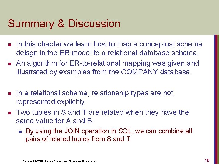 Summary & Discussion n n In this chapter we learn how to map a