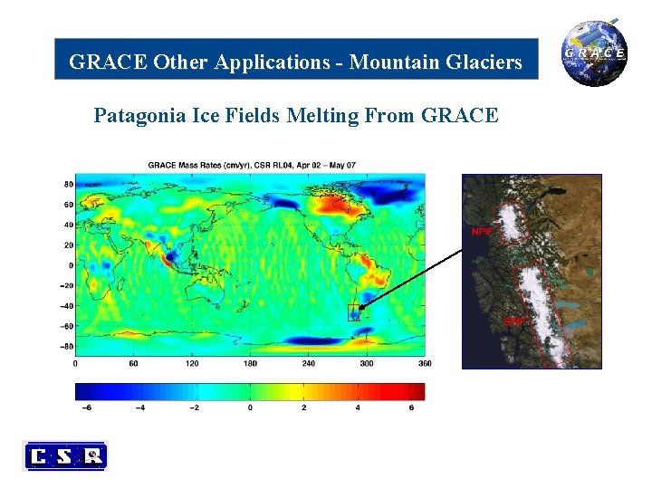 GRACE Other Applications - Mountain Glaciers Patagonia Ice Fields Melting From GRACE 