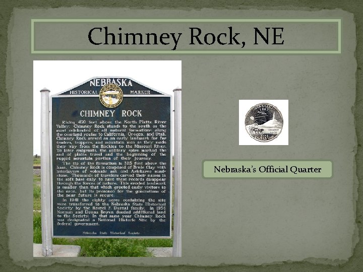 Chimney Rock, NE Nebraska’s Official Quarter 