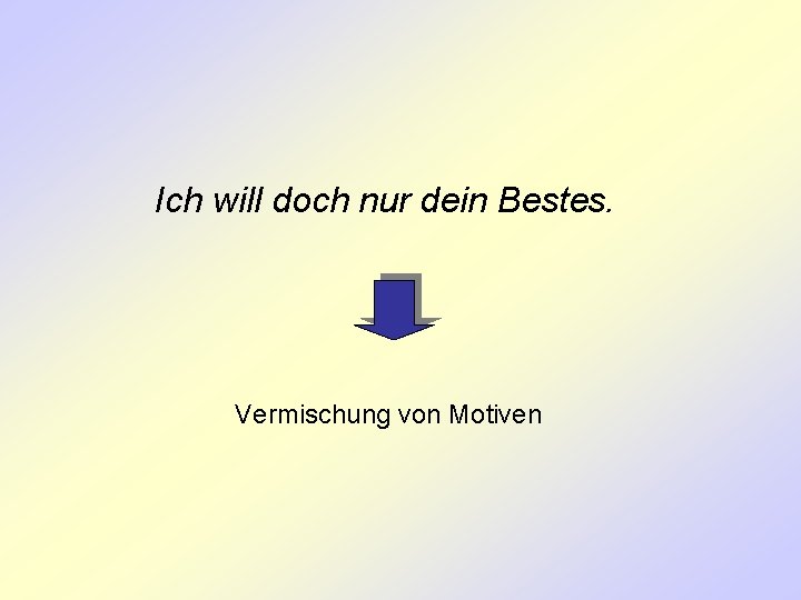 Ich will doch nur dein Bestes. Vermischung von Motiven 