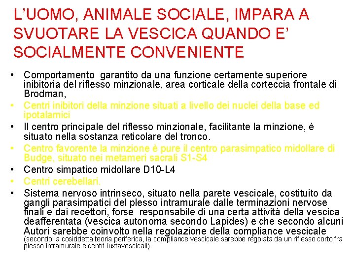 L’UOMO, ANIMALE SOCIALE, IMPARA A SVUOTARE LA VESCICA QUANDO E’ SOCIALMENTE CONVENIENTE • Comportamento