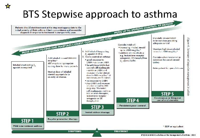 BTS Stepwise approach to asthma BTS/SIGN British Guideline on the Management of Asthma :