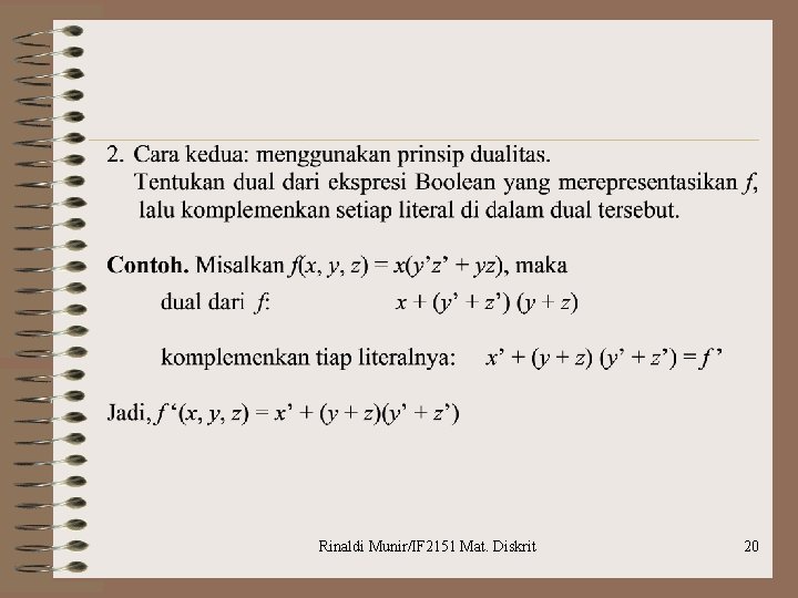 Rinaldi Munir/IF 2151 Mat. Diskrit 20 