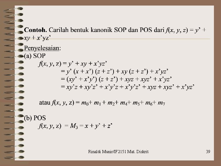 Rinaldi Munir/IF 2151 Mat. Diskrit 39 