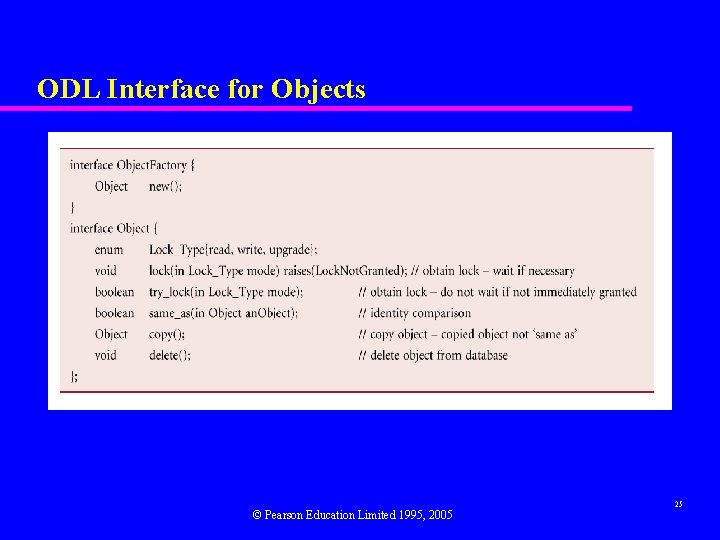 ODL Interface for Objects © Pearson Education Limited 1995, 2005 25 