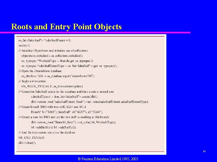Roots and Entry Point Objects 81 © Pearson Education Limited 1995, 2005 