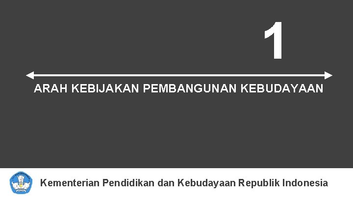 1 ARAH KEBIJAKAN PEMBANGUNAN KEBUDAYAAN Kementerian Pendidikan dan Kebudayaan Republik Indonesia 