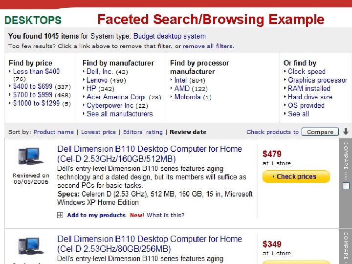 Faceted Search/Browsing Example 44 