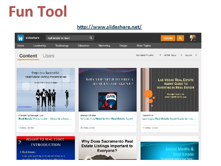 Fun Tool http: //www. slideshare. net/ 