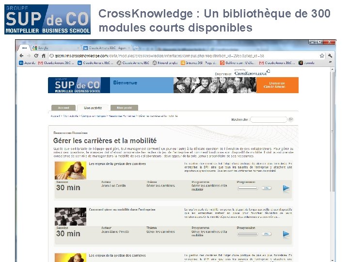 Cross. Knowledge : Un bibliothèque de 300 modules courts disponibles 