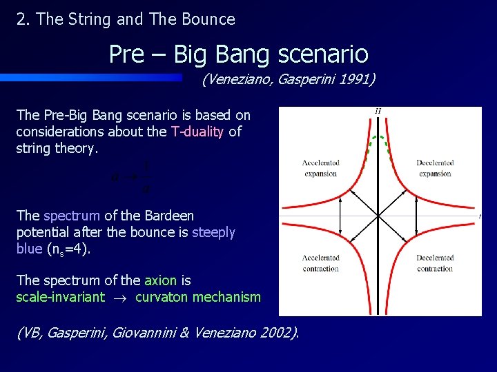 2. The String and The Bounce Pre – Big Bang scenario (Veneziano, Gasperini 1991)