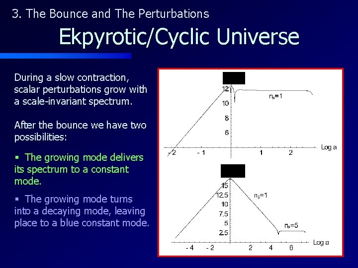 3. The Bounce and The Perturbations Ekpyrotic/Cyclic Universe During a slow contraction, scalar perturbations
