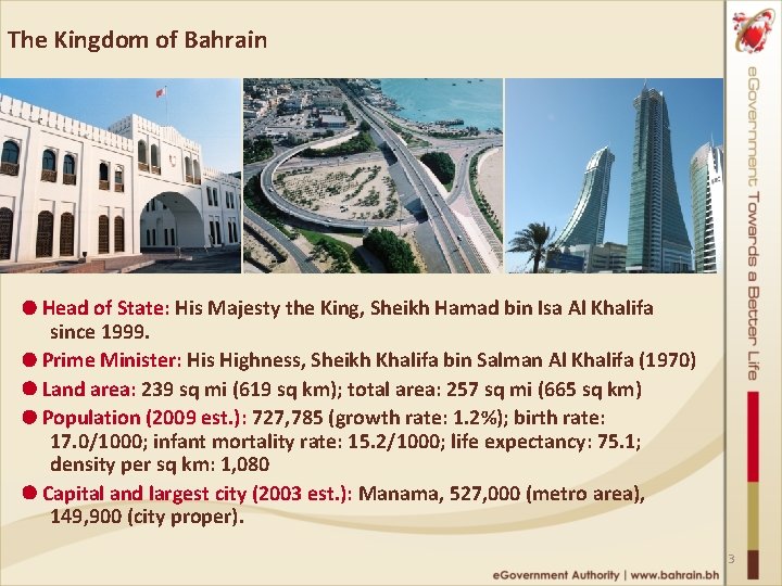 The Kingdom of Bahrain Head of State: His Majesty the King, Sheikh Hamad bin