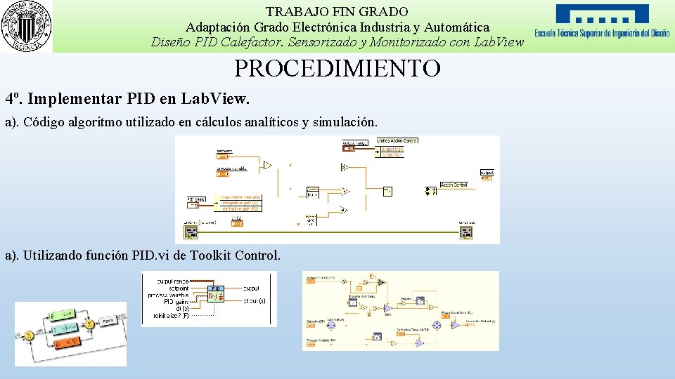 TRABAJO FIN GRADO Adaptación Grado Electrónica Industria y Automática Diseño PID Calefactor. Sensorizado y