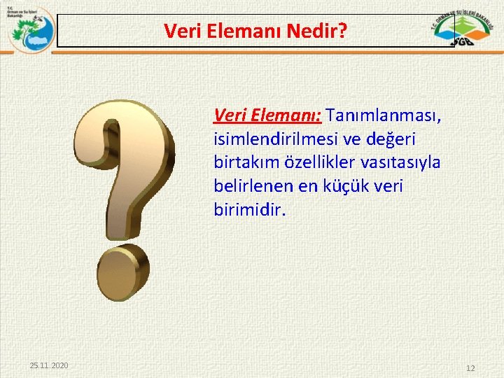 Veri Elemanı Nedir? Veri Elemanı: Tanımlanması, isimlendirilmesi ve değeri birtakım özellikler vasıtasıyla belirlenen en