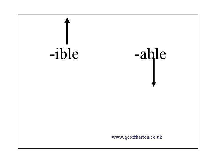 -ible -able www. geoffbarton. co. uk 