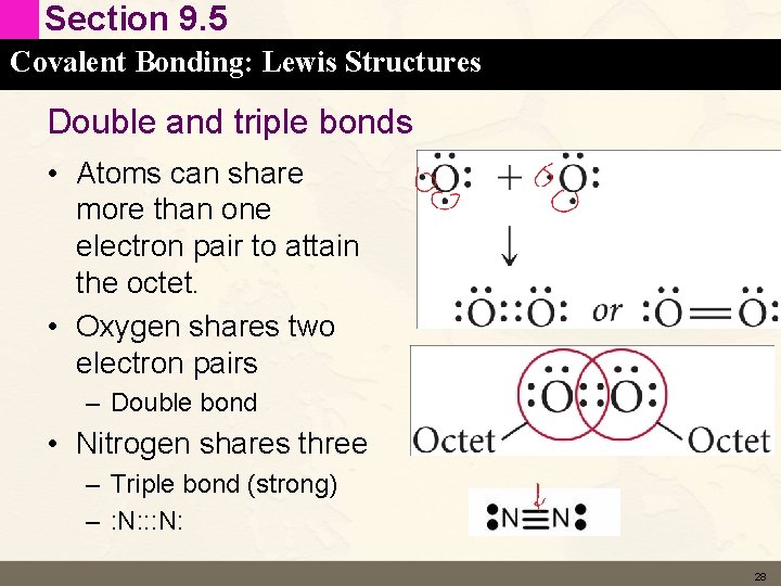 Section 9. 5 Covalent Bonding: Lewis Structures Double and triple bonds • Atoms can