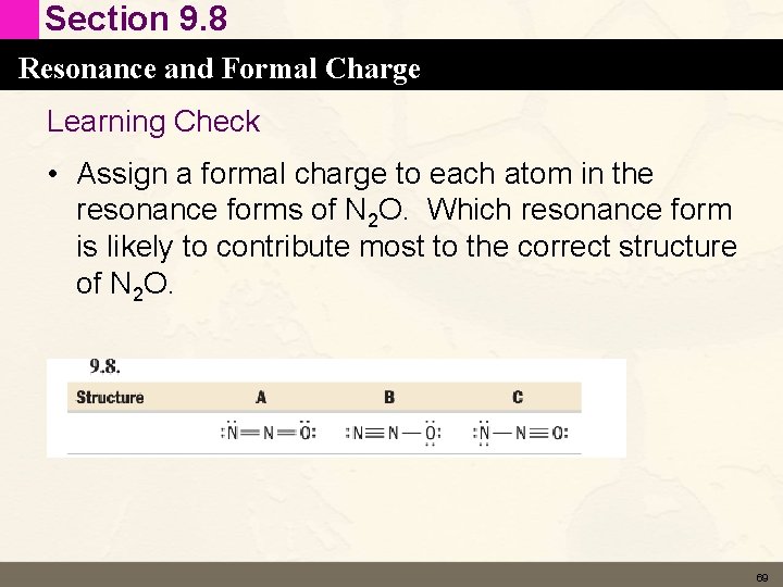 Section 9. 8 Resonance and Formal Charge Learning Check • Assign a formal charge