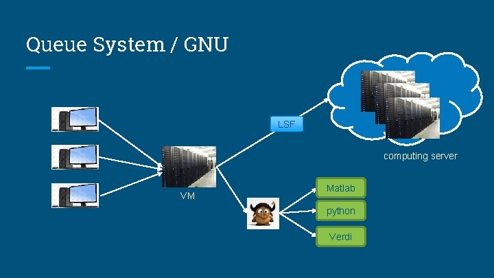 Queue System / GNU LSF computing server VM Matlab python Verdi 