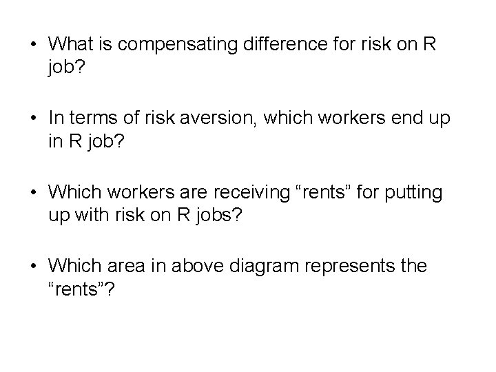  • What is compensating difference for risk on R job? • In terms