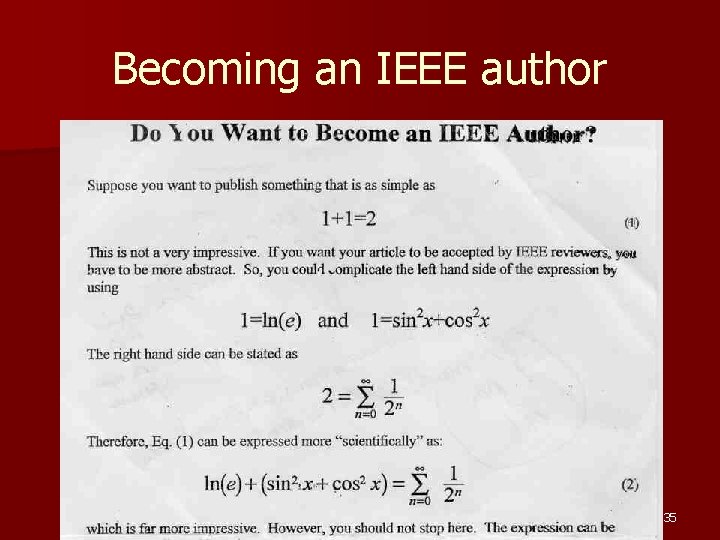 Becoming an IEEE author 35 