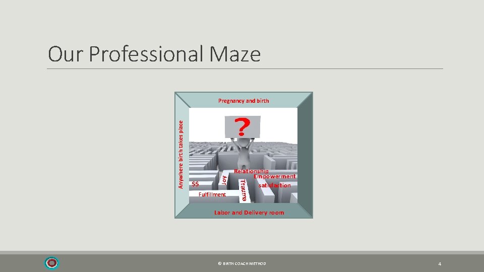 Our Professional Maze Joy $$ Fulfillment Relationship Empowerment satisfaction Trauma Anywhere birth takes place