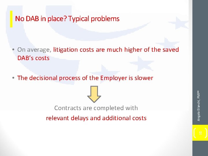 No DAB in place? Typical problems • On average, litigation costs are much higher
