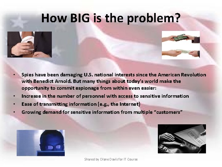How BIG is the problem? • • Spies have been damaging U. S. national