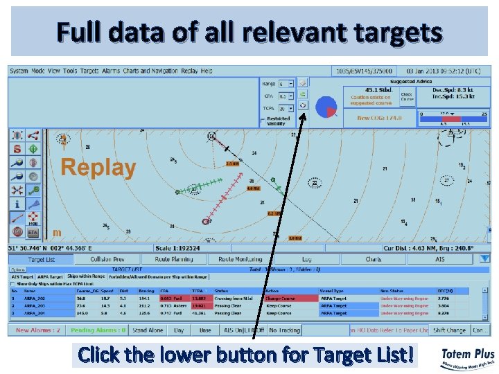 Full data of all relevant targets Click the lower button for Target List! 