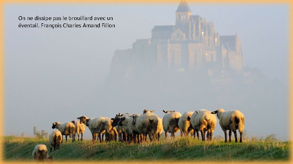 On ne dissipe pas le brouillard avec un éventail. François Charles Amand Fillon 