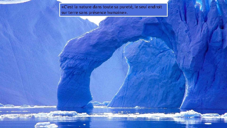  «C’est la nature dans toute sa pureté, le seul endroit sur terre sans