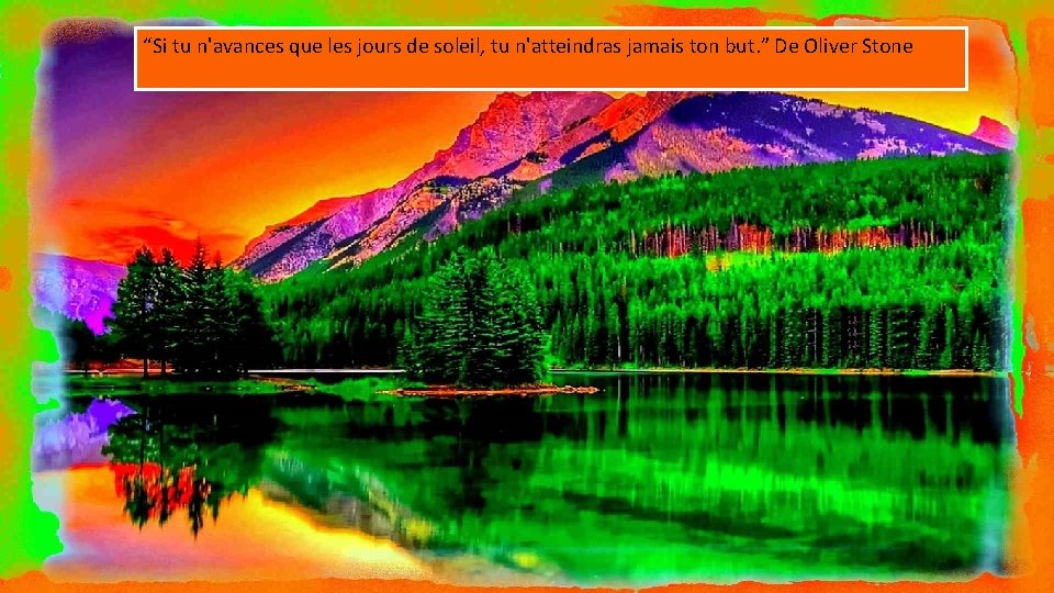 “Si tu n'avances que les jours de soleil, tu n'atteindras jamais ton but. ”
