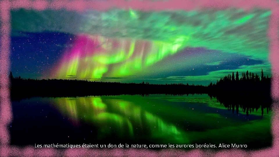 Les mathématiques étaient un don de la nature, comme les aurores boréales. Alice Munro