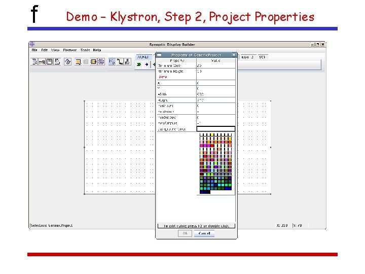 f Demo – Klystron, Step 2, Project Properties 