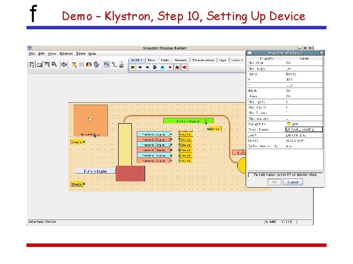 f Demo – Klystron, Step 10, Setting Up Device 