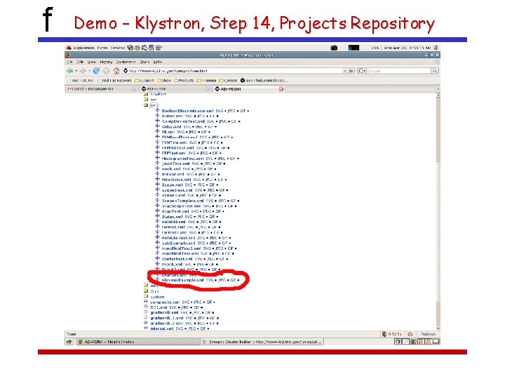 f Demo – Klystron, Step 14, Projects Repository 